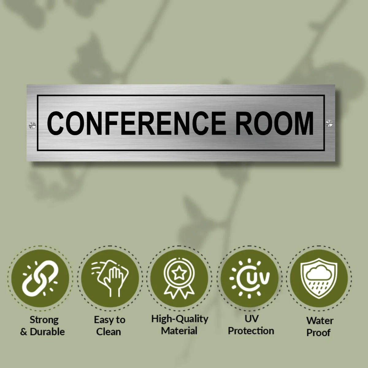 Conference Room Stainless Steel Signage Board for Business Shop Stores Cafes Hospital School Office Hotel Restaurant Company Malls