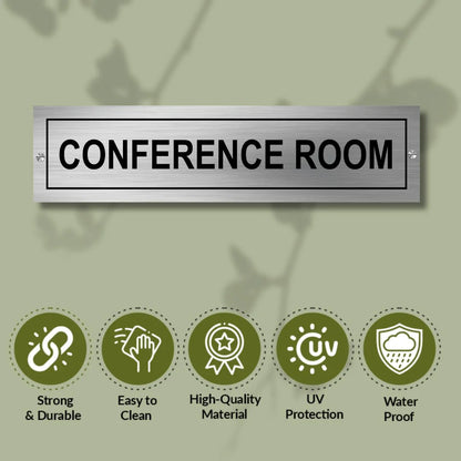 Conference Room Stainless Steel Signage Board for Business Shop Stores Cafes Hospital School Office Hotel Restaurant Company Malls