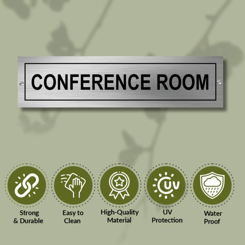 Conference Room Stainless Steel Signage Board for Business Shop Stores Cafes Hospital School Office Hotel Restaurant Company Malls