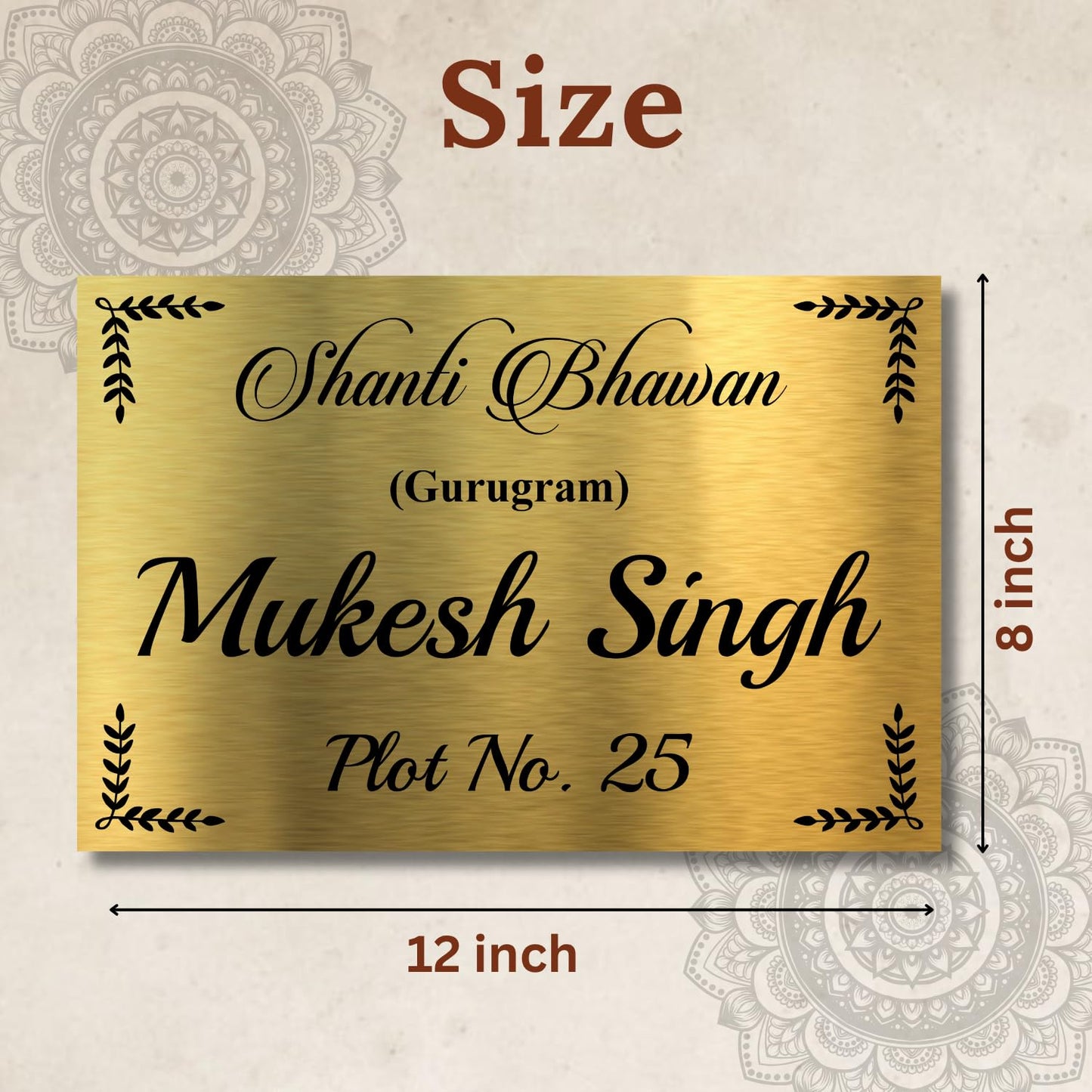 Lord Ganesha Stainless Steel Nameplate For Home Entrance Outdoor Door name plates (Copy)
