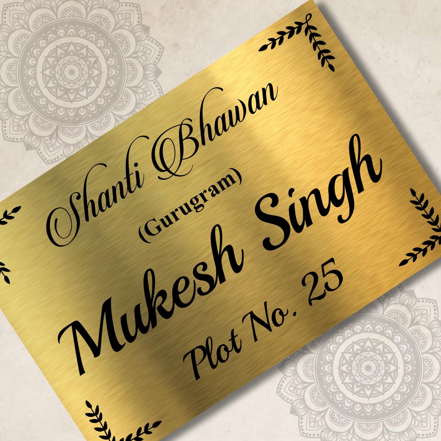 Lord Ganesha Stainless Steel Nameplate For Home Entrance Outdoor Door name plates (Copy)