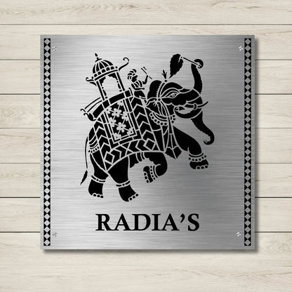 Gaja Stencil Nameplate for Home, Door, Bungalow, outdoor (12x12 inches)