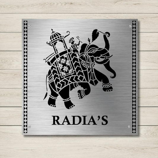 Gaja Stencil Nameplate for Home, Door, Bungalow, outdoor (12x12 inches)