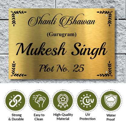 Lord Ganesha Stainless Steel Nameplate For Home Entrance Outdoor Door name plates (Copy)