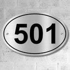 Stainless Steel Customized Room Number Plate for home/office/mall/Hotel anywhere (Oval Stainless Steel Number Plate)