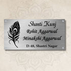 House Name Plate with Door Number in Modern Steel Finish
