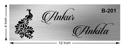 Peacock Stainless Steel Nameplate for Home office Outdoor Entrance