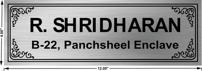 Dual Border Stainless Steel Nameplate for Home office Outdoor Entrance