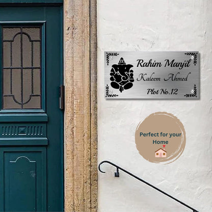House Name Plate Design with Name and House Number in Steel