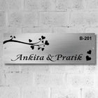 Flat Name Plate Design with Number in Stainless Steel