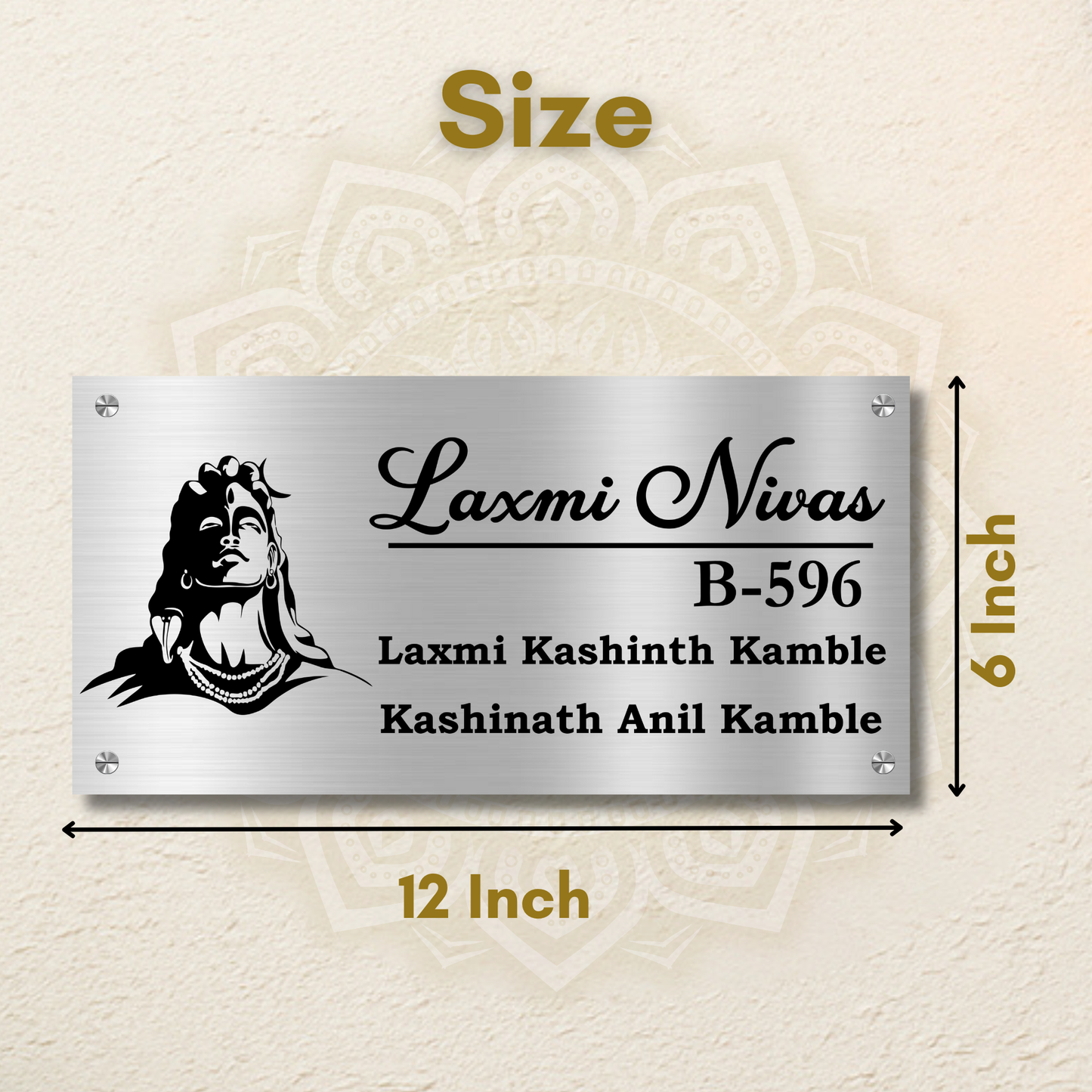 Name Plate Design for Home Main Door in Premium Stainless Steel