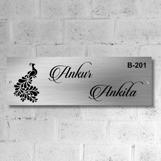 Peacock Stainless Steel Nameplate for Home office Outdoor Entrance