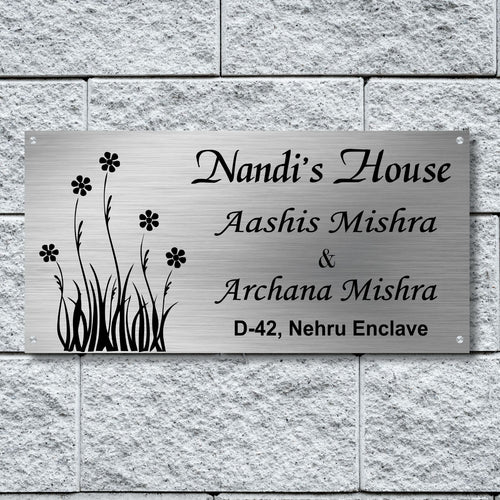 House Name Plate Design for Main Gate in Stainless Steel