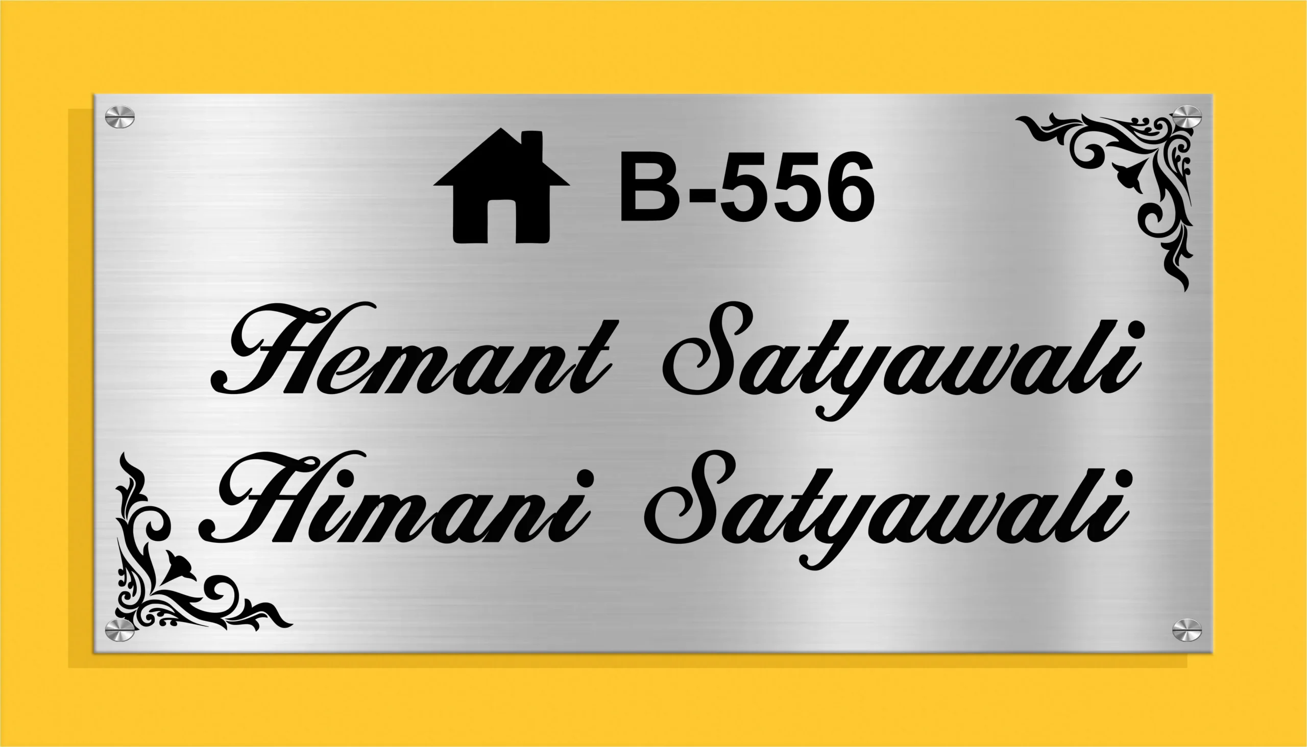 Corner Design Stainless Steel Name Plate For Home Elight Fusion Best